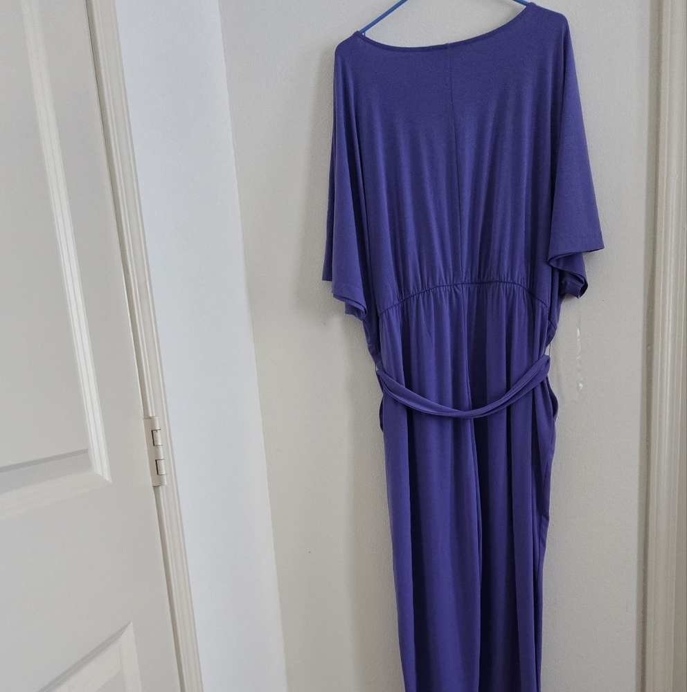 Lane Bryant Purple Jumpsuit with V-Neck and Defined Waist - Picture 4 of 13